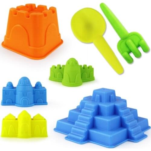 7Pcs Sand Sandbeach Castle Model with Digging Sand Water Tools Toys Sand Game Funny Educational Toys for Children Best Gift