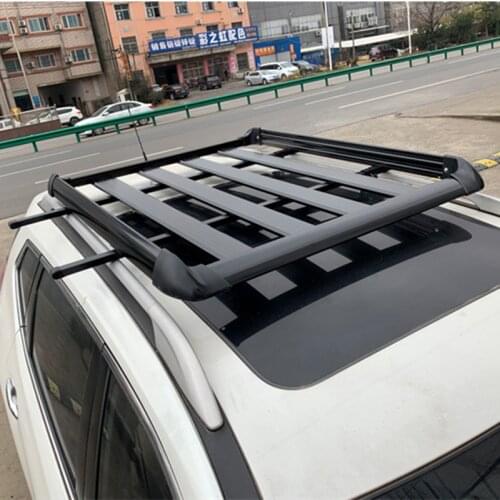 New Arrival Roof Tails Carrier, Universal Aluminum Alloy Cargo Luggage Basket For SUV -Single Deck 160*100 CM (Silver/Black)