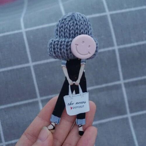 Cute Beautiful Cartoon Character Badge Wool Hat Face Acrylic Pins Clothing Model Brooch Woman Icons On The Backpack Decoration