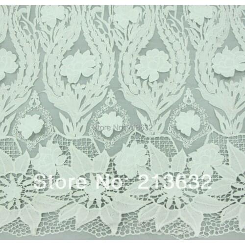 D po45 White milk silk three-dimensional water soluble hollow out full embroidery cloth fabric factory orders perfume