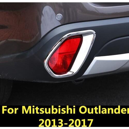 For Mitsubishi Outlander 2013-2017 front fog lamp shield cover Front fog lamp trim car accessories car-styling ABS Chrome