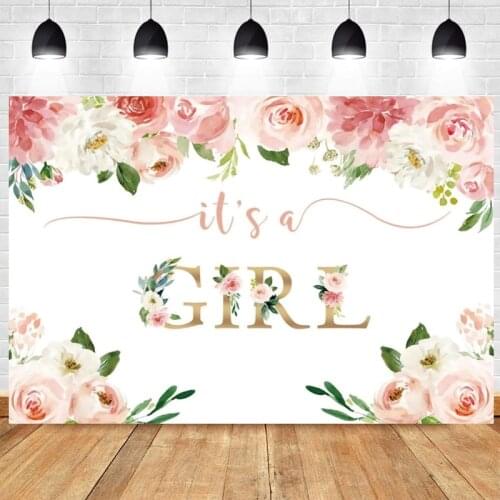 It is Girls Photography Backdrop Girls Princess Flower Happy Birthday Party Baby Shower Photo Background Banner Decoration