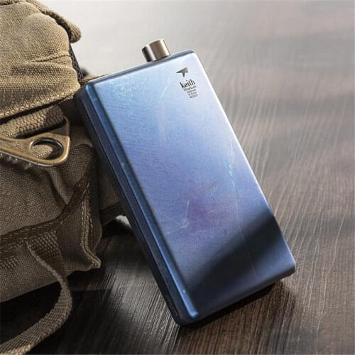 Burn blue Titanium Hip Flask Flagon Portable Wine Whisky Pot Sports Flagon Pure Titanium Wine Pot With Funnel Outdoor tableware