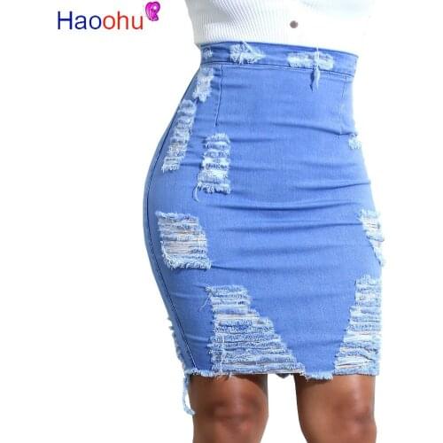 Джинсовые юбки-карандаши HAOOHU China At AliExpress