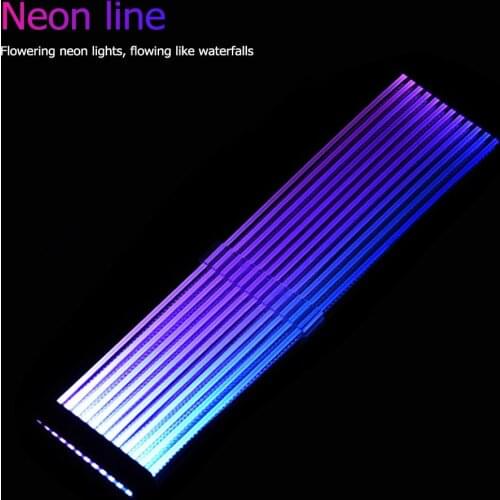 24Pin+8Pin Neon RGB PSU Line PC Case Motherboard Power Extension Adapter Cable The Thickness Of Double-Layer Structure 1.5Cm