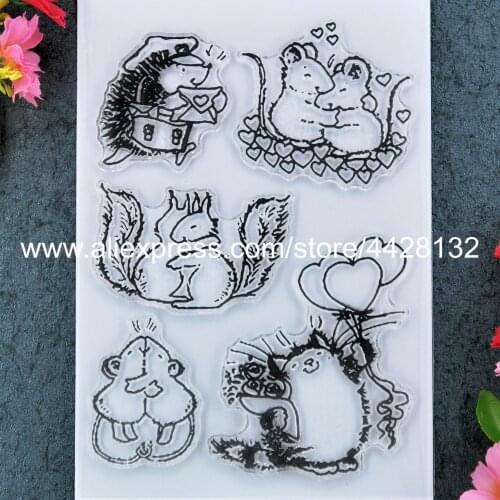 Cats Heart Mouse Scrapbook DIY photo cards rubber stamp clear stamp transparent stamp 11x16cm 9012076