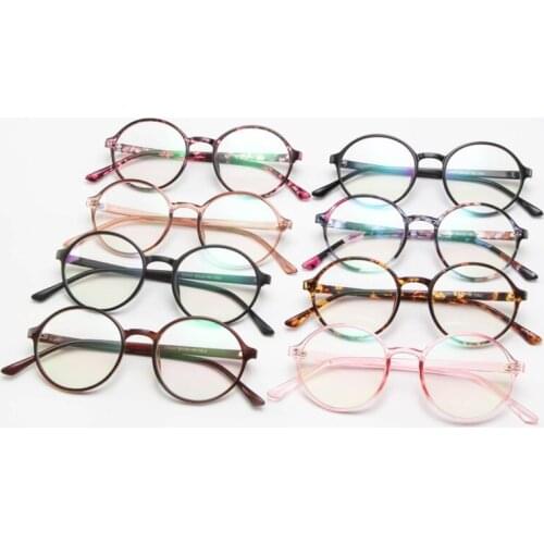 Round Female Eyeglasses Famous Brand Transparent Computer Glasses Frame Black Spectacles Women Nerd Myopia Clear Glasses