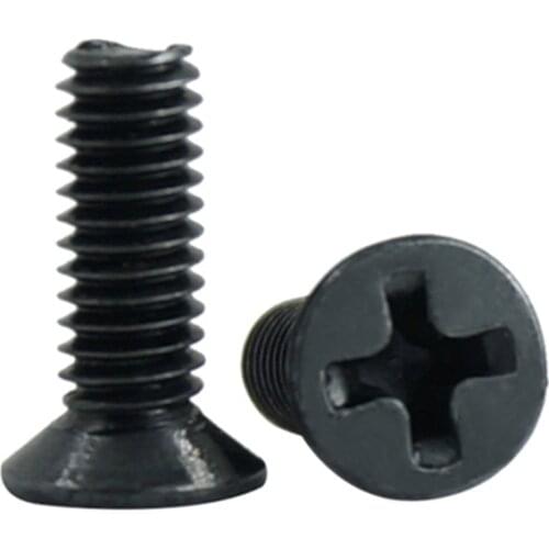Luchang 100pcs m2 m2.5 m3 m4 KM Screw Black Phillips Cross Socket Countersunk Heasd Screw electronic Repair Screws Accessories