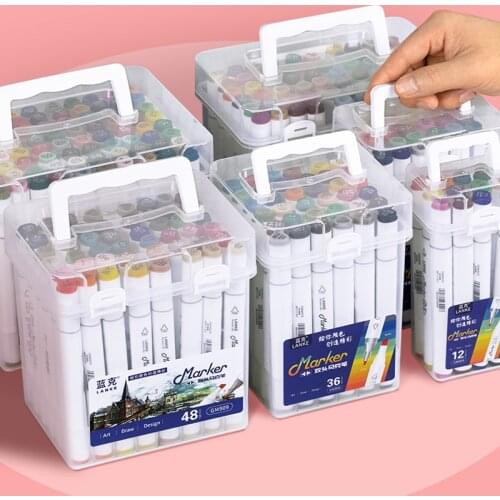 Art 12/36/48/80 Colors Alcohol markers Manga Drawing Markers Pen Alcohol Based Non Toxic Sketch Oily Twin Brush Pen Art Supplies