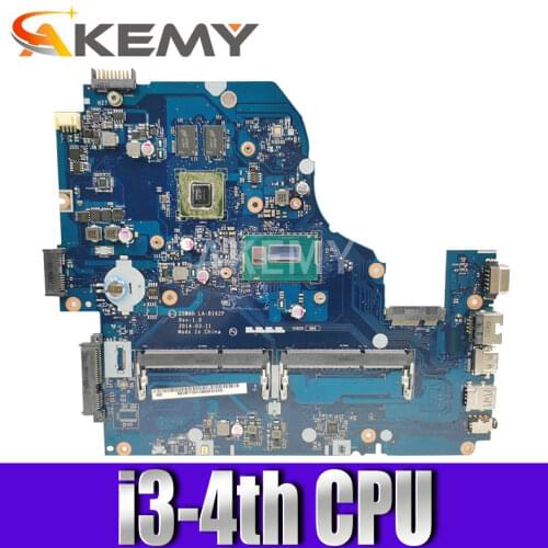 Akemy For Acer aspire E1-572 E1-572G Laptop Motherboard Z5WAH LA-B162P NBMLC11004 Main Board i3-4005U CPU HM86 820M gpu DDR3L