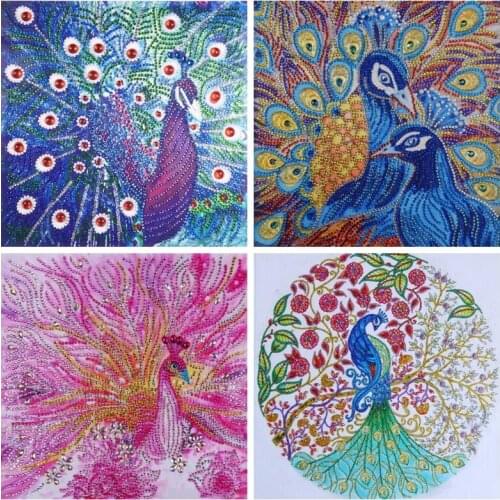 MaxLeSea Special Shaped Diamond Painting Peacock Animal Crossing Picture of Rhinestones Paint By Numbers For Adults And Kids