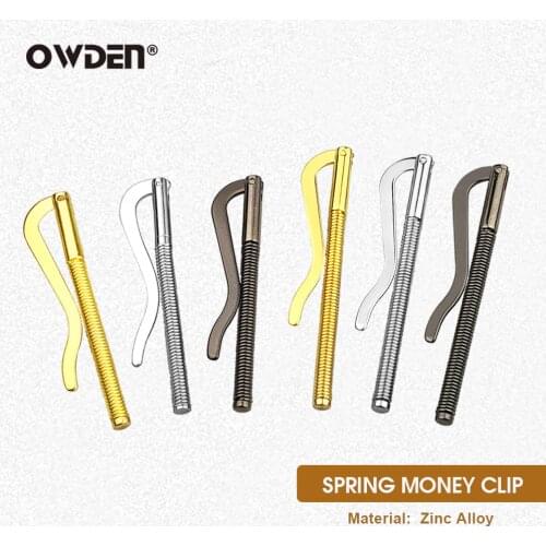 OWDEN Metal Bifold Spring Post Money Clip Bar Wallet Cash Holder
