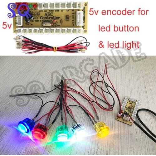 5v Zero Delay Encoder Control Board USB Connector with 2.8mm Led Light Fit illuminated Push Button