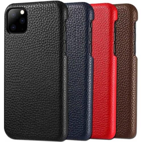 Custom Made Real Lychee Cowhide Leather Back Cover for iPhone 11 Pro Max XS Max XR X Business Pouch Phone Case Popular Pocket