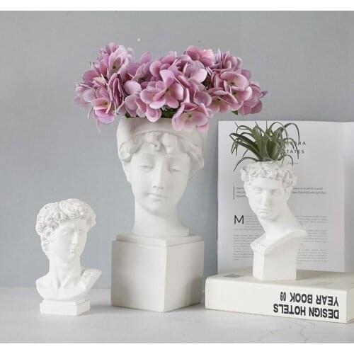 Nordic Creative Portrait Vase Human Head Resin David Medici Venus Statue Modern Nordic Decoration Decoration Home Decoration