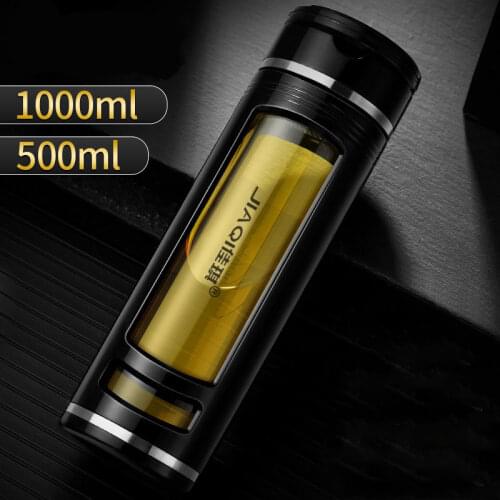 Double Wall Glass Water Bottles Eco Friendly Portable Office Cup Leakproof Anti-Scalding Drinkware For