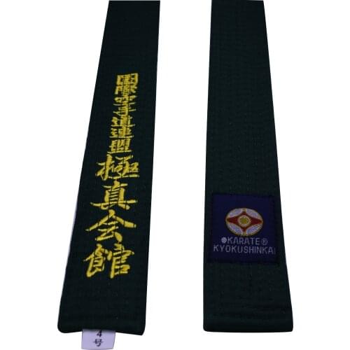 SINOBUDO High Quality Professional Kyokushin Kai Karate Belts Kyokushin IKO Embroidery Belts Comfortable Karate Belt
