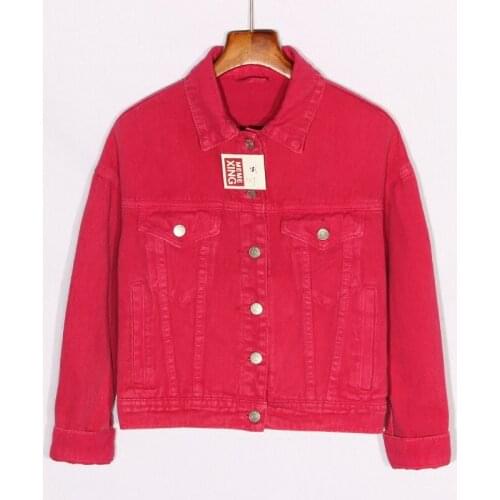 Harajuku Short Denim Jacket Coat Women 2021 Spring Korean Single Breasted Long Sleeve Pocket Jeans Jacket Female Loose Outerwear