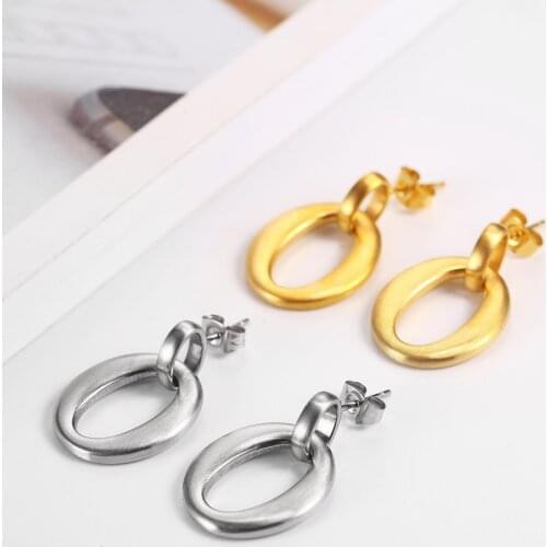 OUFEI Stainless Steel Drop Earrings hoop Jewelry Woman Charm Earrings for women Fashion personality jewelry Accessories