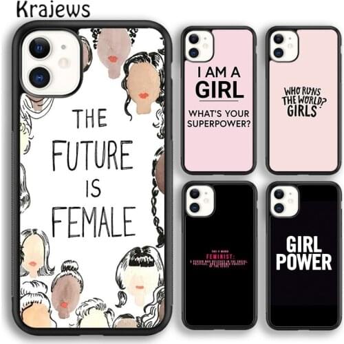 Krajews Girl Power Boss Women Feminist Phone Case Cover For iPhone 5 6 7 8 plus X XR XS 11 12 pro max Samsung Galaxy S8 S9 S10
