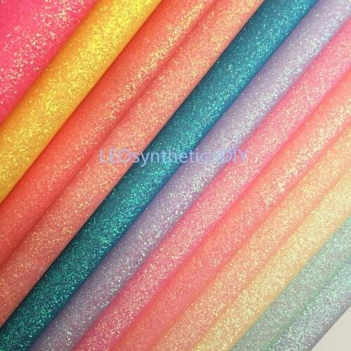 1PC 21X29CM Glitter Fabirc, Chunky Glitter Leather, Neon Stretch Glitter Leather Sheets For Making Bows LEOsyntheticoDIY T397A