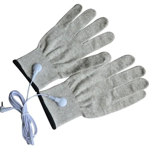 10Pairs Tens Electrode Massage Gloves Conductive Therapy Massaging Gloves Use With Electrical Massager For Relieve Muscle Pain