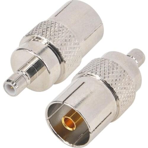 100 Pieces RF Coaxial Adapter TV-SMB Series TV Female to SMB Male Straight Nickelplated Connector