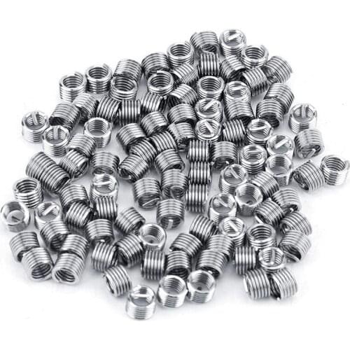 100Pcs Wire Insert Thread, M4 Heli Coil Thread Repair Stainless Steel SS304 Thread Insert Coiled Wire Insert (M40.71.5D)