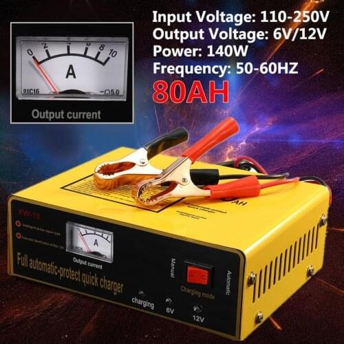 140W Full Automatic-protect Quick Charger 6V/12V 80AH Automatic Intelligent Car Battery Charger Negative Pulse Hot