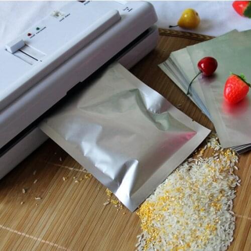 200pcs/lot, 8x12cm Pure aluminium bag - silver white purity foil plastic pouch heat seal, smell proof coffee bean storage sack