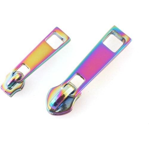 5# Rainbow Color Zippers Puller Zipper Slider for 3# Purse Zipper Heads Nylon Zipper Pull handbag bag luggage garment diy sewing