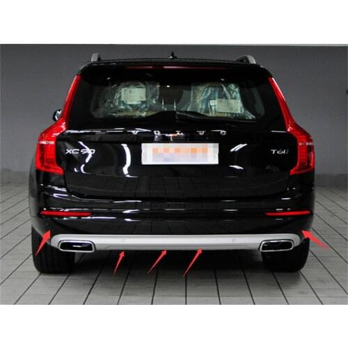 ABS Rear Bumper Protector Guard Skid Plate +Exhaust Pipe Fit For Volvo XC90 2015-2019