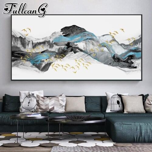 FULLCANG Abstract mountain landscape large diamond painting 5d diy full drill mosaic embroidery kits wall decoration FC3622