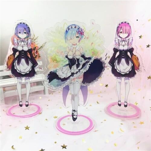 Anime Re: Life in a different world from zero Acrylic Stand Model Toys rem lahm Action Figure Pendant toy double-side gift