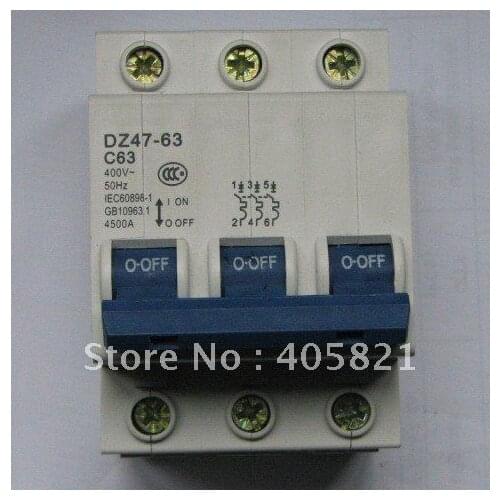 Free shipping+Special promotion! mini circuit breaker 3Pole C1 C3 C5 C6 C10 C16 C20 C25 C32 C40 C50 C63 400V