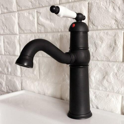 Black Oil Rubbed Bronze Kitchen Wet Bar Bathroom Vessel Sink Faucet Mixer Tap Single Hole Swivel Spout One Handle mnf368