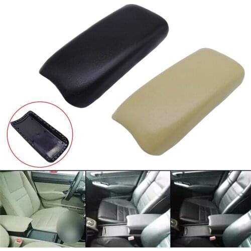 1 Piece Black/Beige Car PU Leather Center Console Armrest Cover Arm Rest Box Lid For Honda/Civic 2006-2009 Auto Plastic Covers