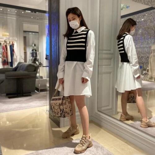 Cotton Cashmere Blend Luxury Runway Winter Fall Collection Stripped Short Knitted Metal Buttons Vest