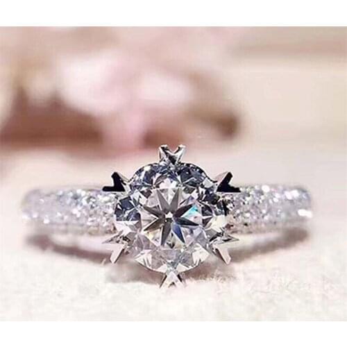 CAOSHI Exquisite Elegant Female Wedding Ring Claw with Zirconia Engagement Accessories for Women Gorgeous Luxury Bridal Jewelry