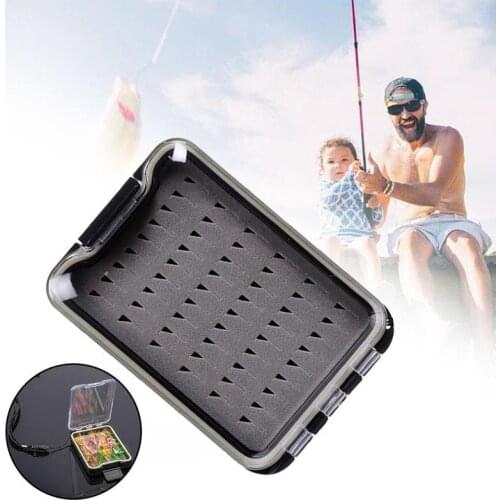 Creative Fly Bait Fishing Box Waterproof Tackle Box Micro-Slit Easy Grip Foam Insert with Plastic Transparent Cover Nymphs Lure