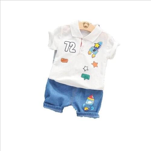 Summer Children Baby Boys Clothes Kids Fashion Casual CARTOON T-shirt Striped Shorts 2Pcs/set Toddler Clothing Infant Tracksuits