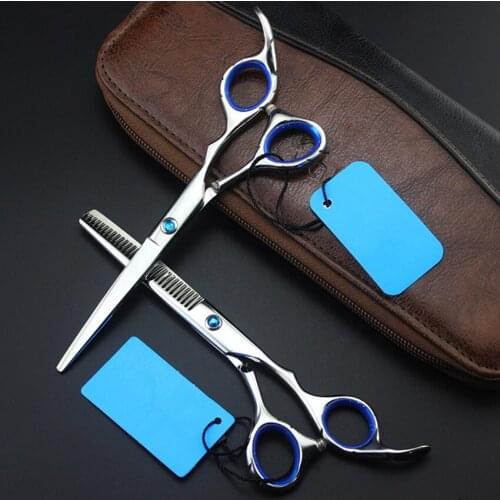 Professional 6 inch Japan 6cr hair cut scissors set thinning hot shears makas cutting barber makeup tools hairdressing scissors
