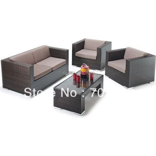 Polyethylene rattan Four Piece Outdoor Wicker Seating Set