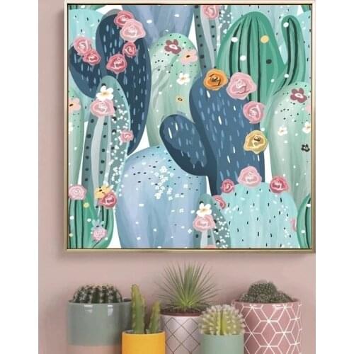 Nordic Minimalist Large Tropical Plant Posters and Prints Cactus Flower Wall Art Canvas Wall Painting Pictures Home Decor