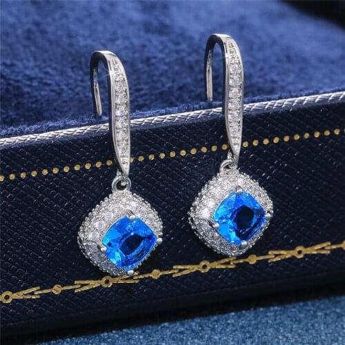 New Fashion Exquisite All-Match Jewelry Inlaid Square Zircon Earrings For Women Luxury Namour Charm Gift All Seasons