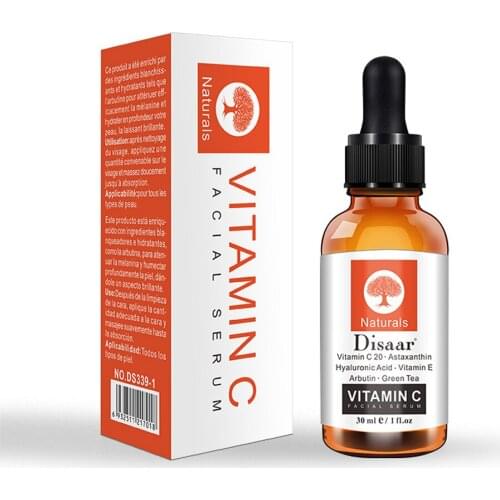 30ml Vitamin C Serum Hyaluronic Acid Whitening Anti-Aging Fade Spots Removing Freckle Anti Winkles Moisturizing Face Cream Care