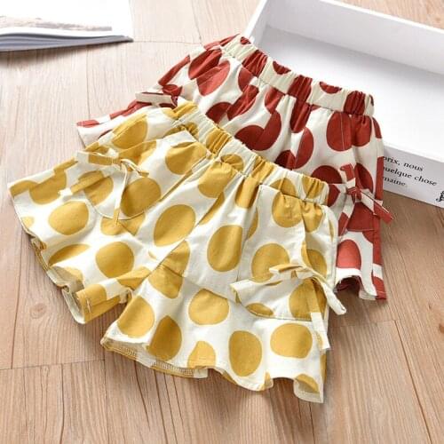 PUDCOCO Toddler Baby Girls Polka Dots Print Shorts Summer Loose Ruffle PantsOutfit