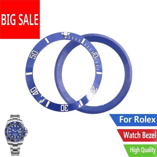 CARLYWET Replacement Blue With White Writings Ceramic Watch Bezel 38mm Insert made for Rolex Submariner GMT 40mm 116610 LN