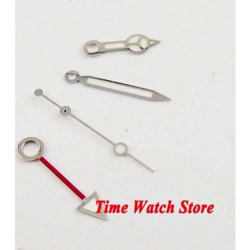 Silver color luminous watch hand GMT fit for Mingzhu 3804 automatic movement blue green red H115