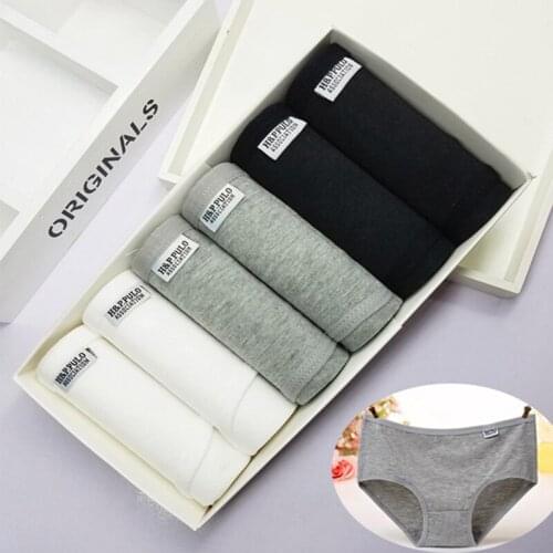 6Pcs/lot Sexy Underwear Women Cotton Panties Solid Briefs Plus Size Transparent Calcinhas Girls Panty Seamless Boxers Lingeries